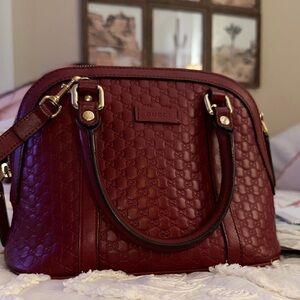 Authentic Gucci Women's Deep Red Leather Satchel